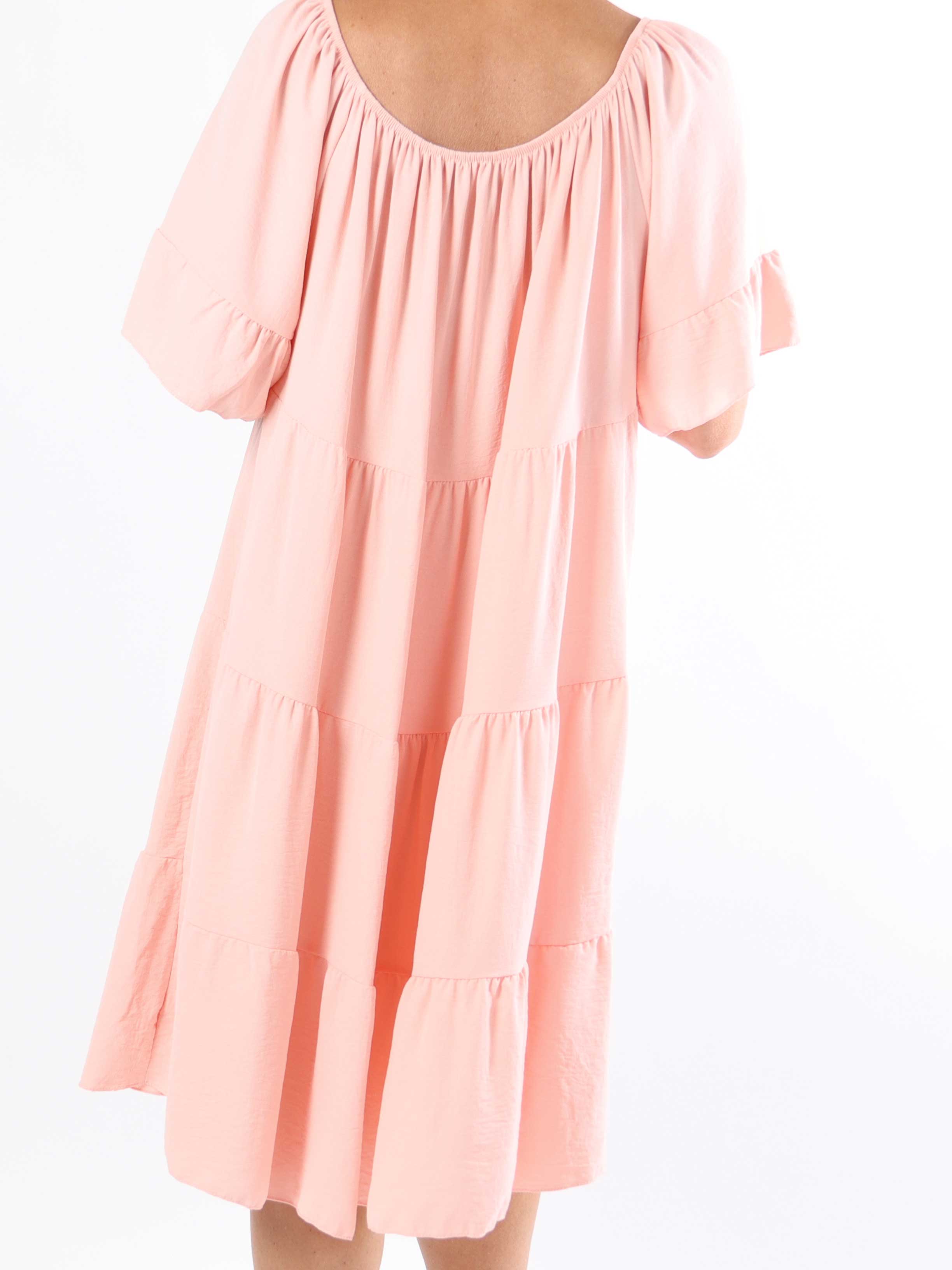 Murcia - Lagerlagd plus size-klänning i viskos med elastisk halsringning